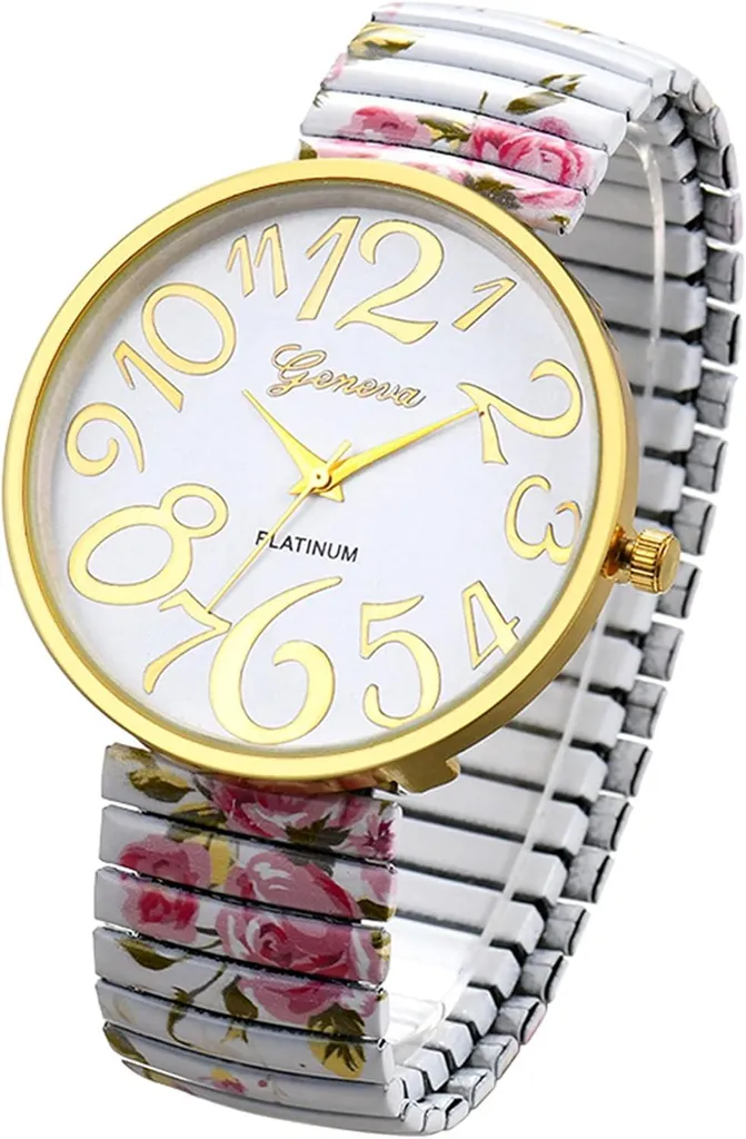 Orologio Donna Cinturino Elastico Metallo - Quarzo Numeri Grandi