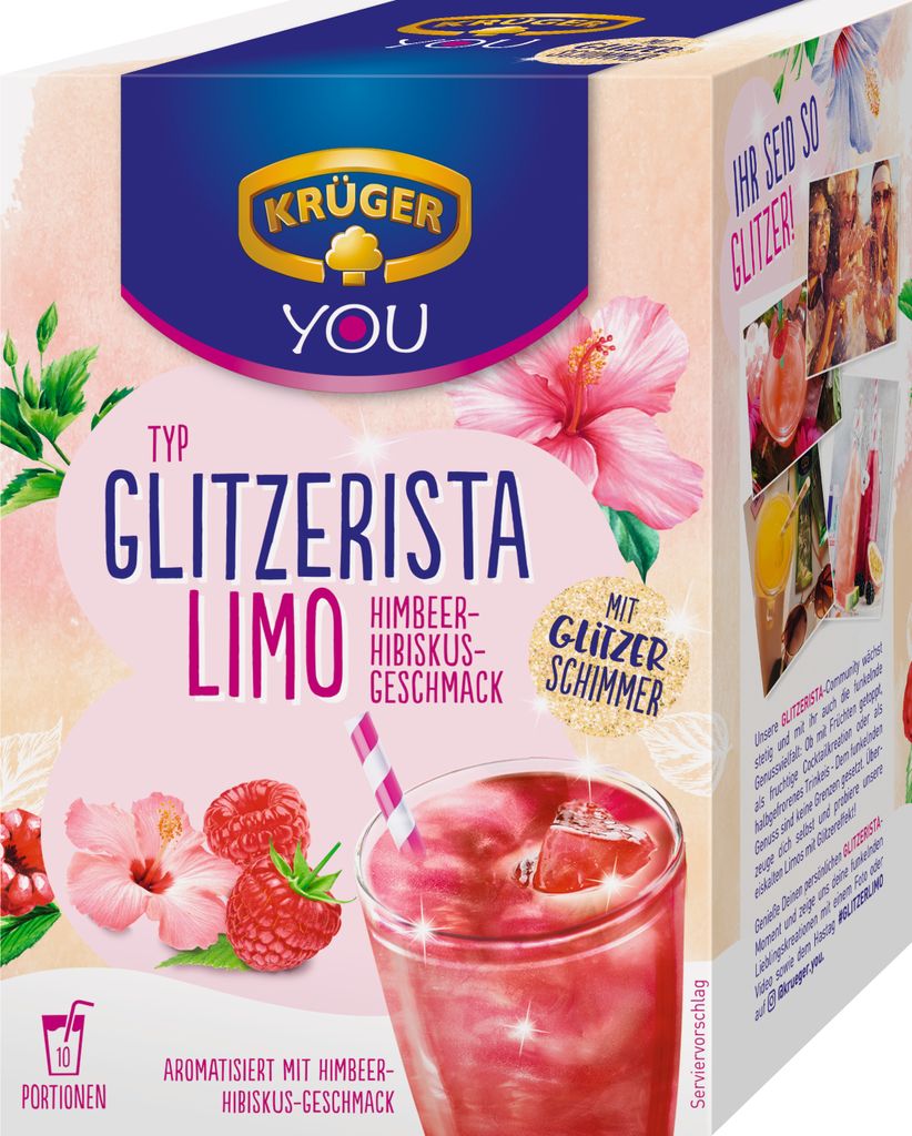 Krüger YOU Instant-Getränkepulver Glitzerista LIMO Produktbild 