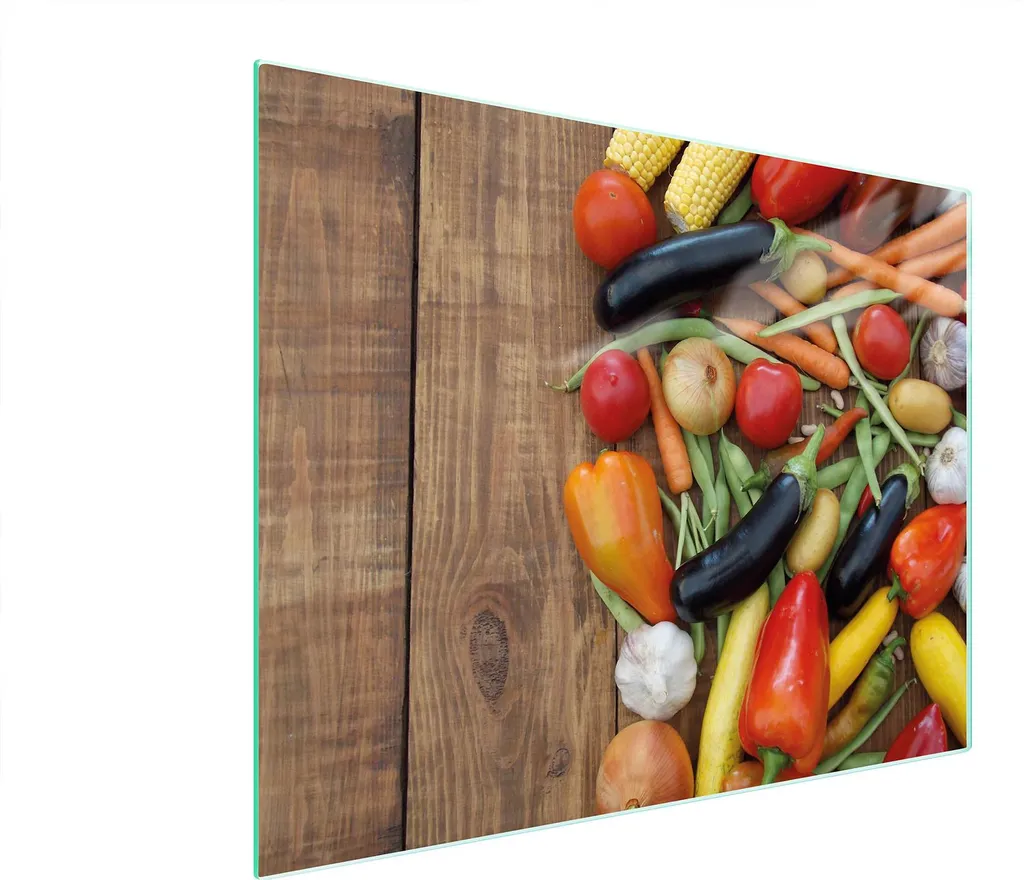 Tagliere in Vetro 52x40 Design Verdure - Protezione Piano Cottura