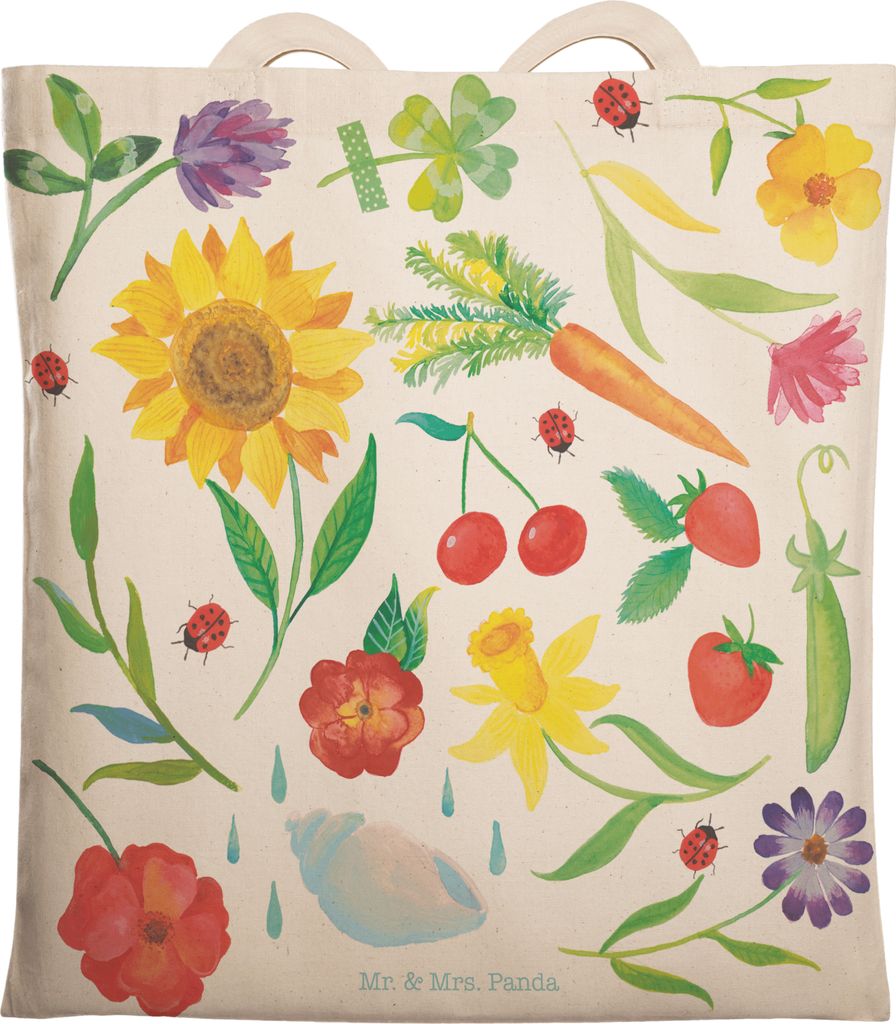 Mr. & Mrs. Panda Beuteltasche Sommer - Geschenk, Summer, Dekoration, August, Einkaufstasche, Juni, Juli, Tote Bag, Tasche, Stofftragetasche, Stoffb...