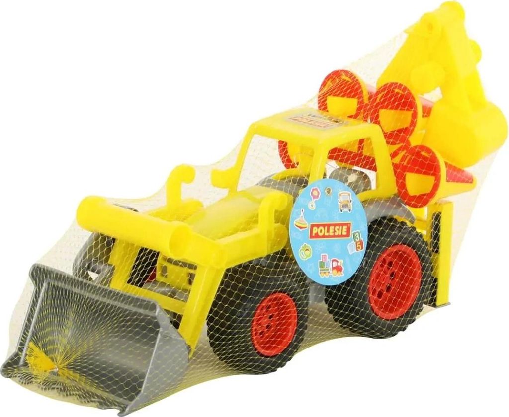 ConsTruck Radlader mit Heckbagger, Spielzeug-Bagger