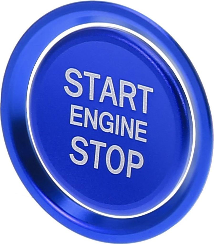 Auto Start Stopp Schalter Dekoration Knopf Abdeckung mit Ring Kit Blau