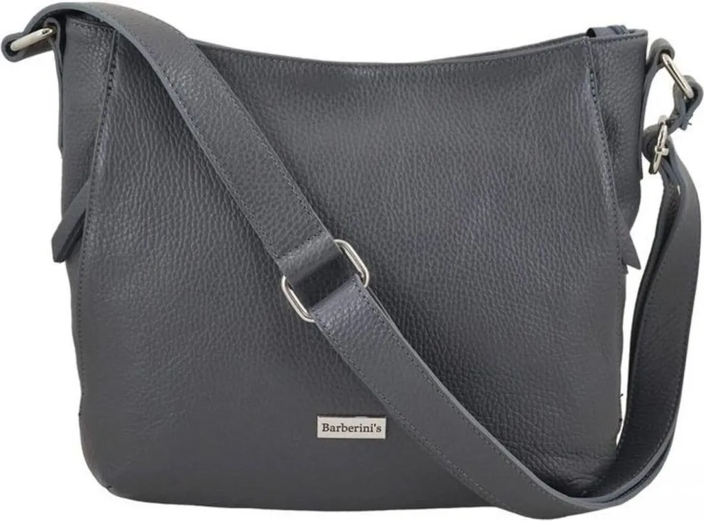 Sac shopping en cuir souple noir rigide avec fermeture éclair - 3
