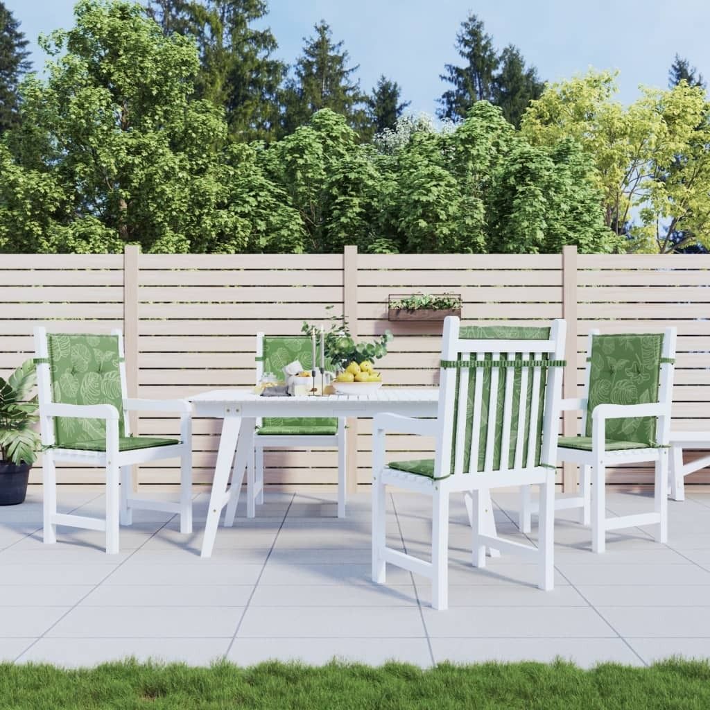 vidaXL Niedriglehner Auflagen 4 Stk. Blattmuster Stoff - Gartenstuhlauflage Für Niedriglehner - Gartenstuhlauflagen Für Niedriglehner - Niedrigle...