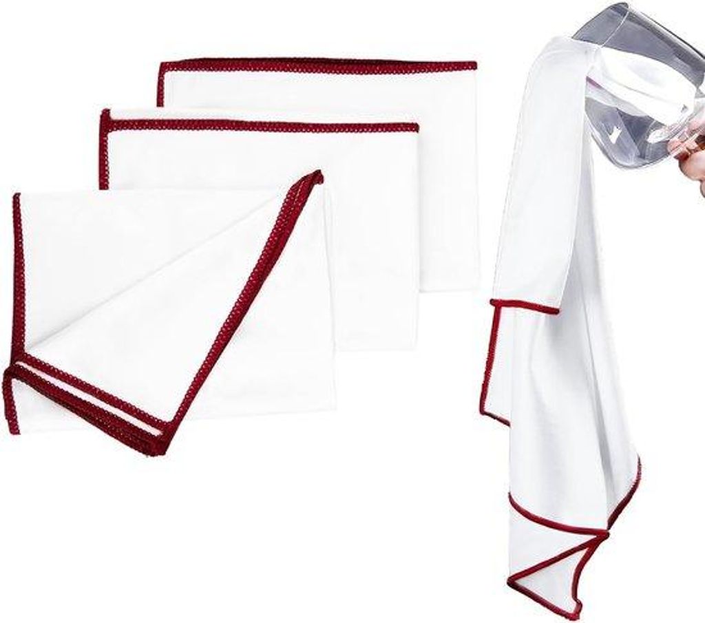 Famanu Poliertücher Set von 3, Mikrofasern, 60 x 40 cm, für Glas und Weingläser, streifenfrei und fusselnd, ideal für Hochglanzoberflächen