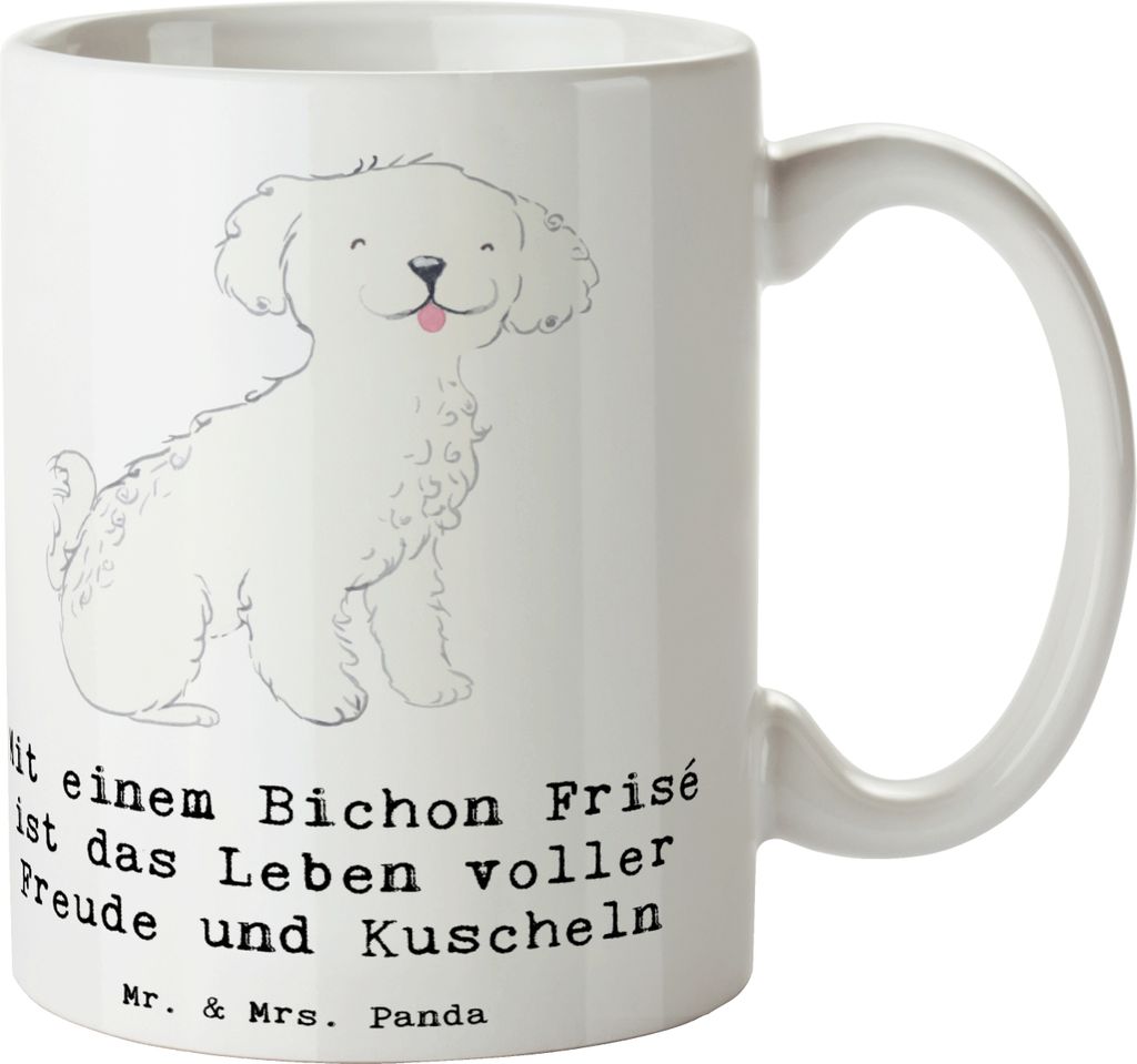 Mr. & Mrs. Panda Kaffeetasse Bichon Frisé Freude - Weiß - Produktbild 