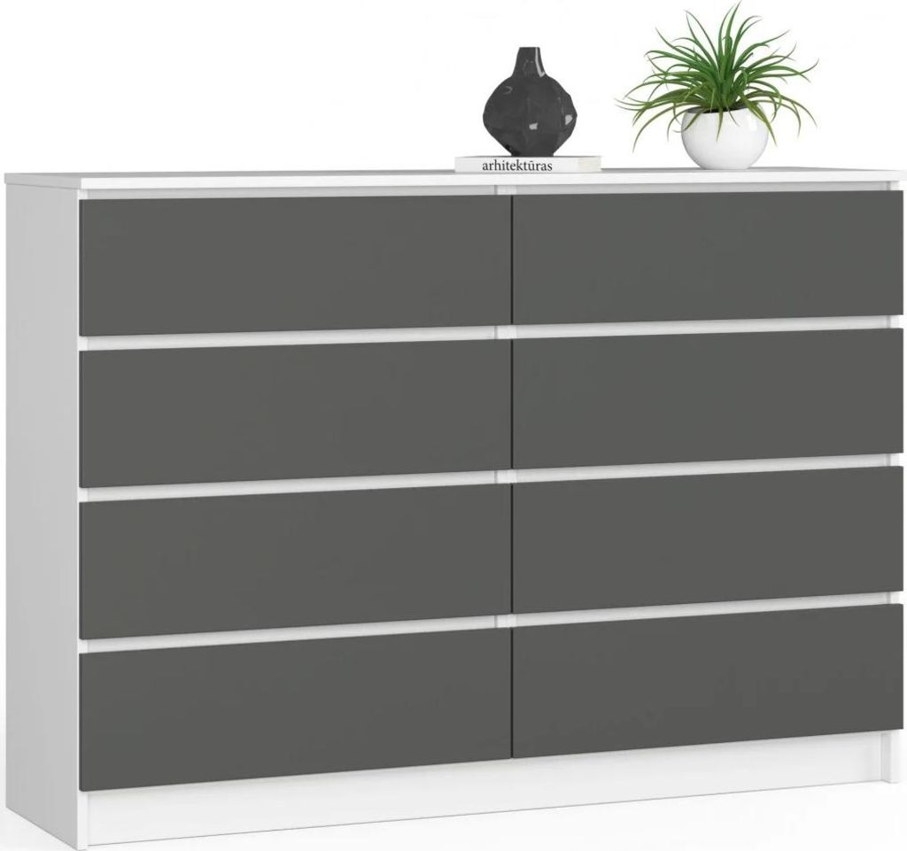 Große Kommode SAVRILA – weiß/grau