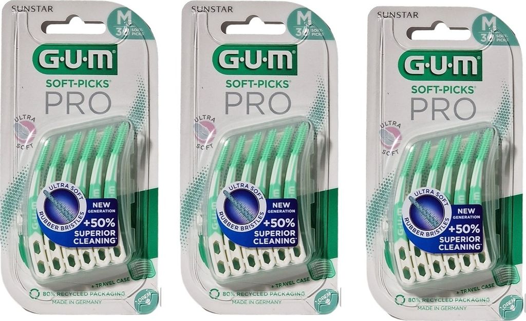 3x GUM Soft-Picks Pro Medium 3x 30 Stück