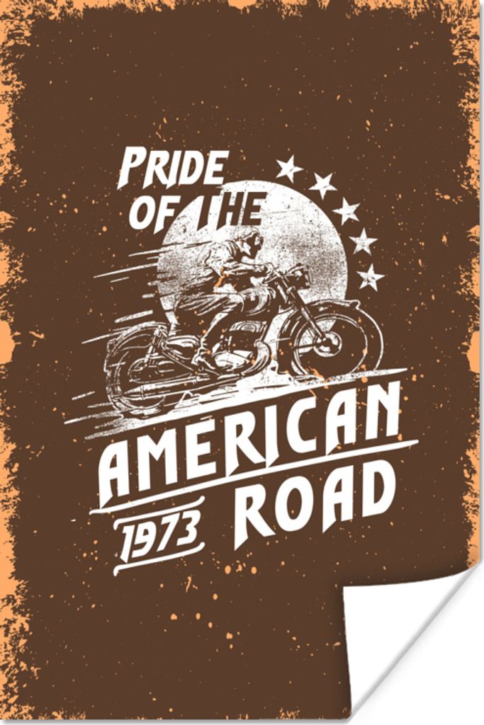 MuchoWow Poster Jahrgang - Motor - Mond 60x90 cm - Wanddekoration