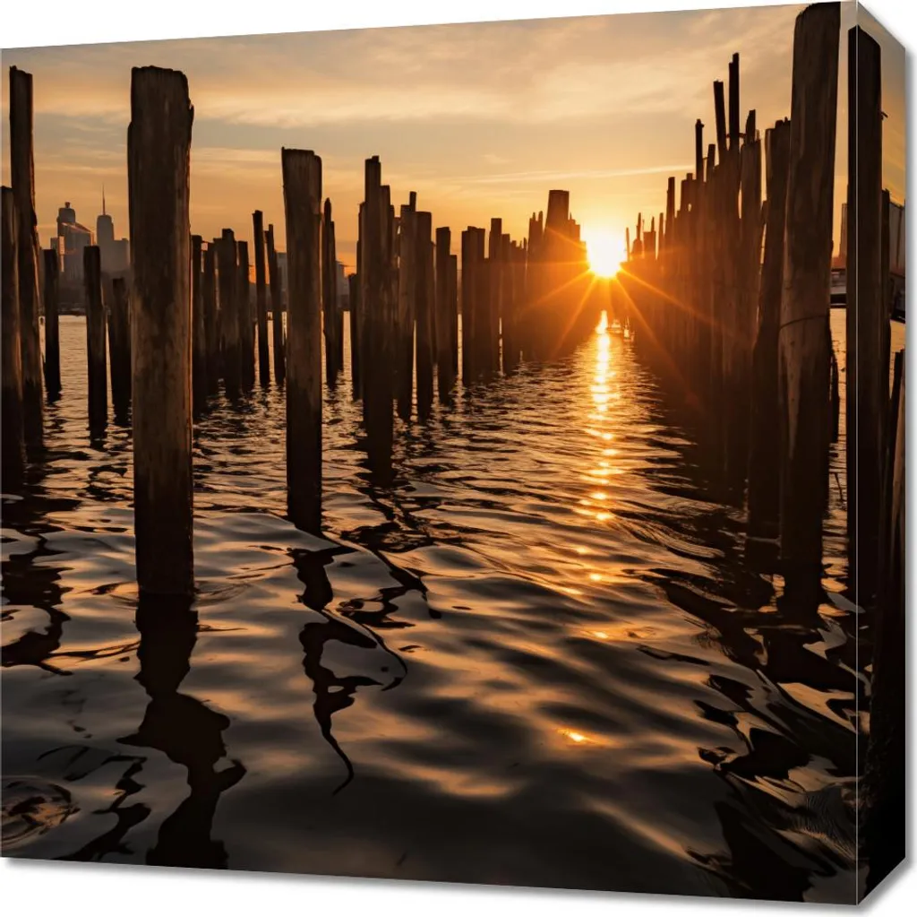 Offerta Quadro 50x50cm Tramonto Mare: Arredo Parete Economico e Bello