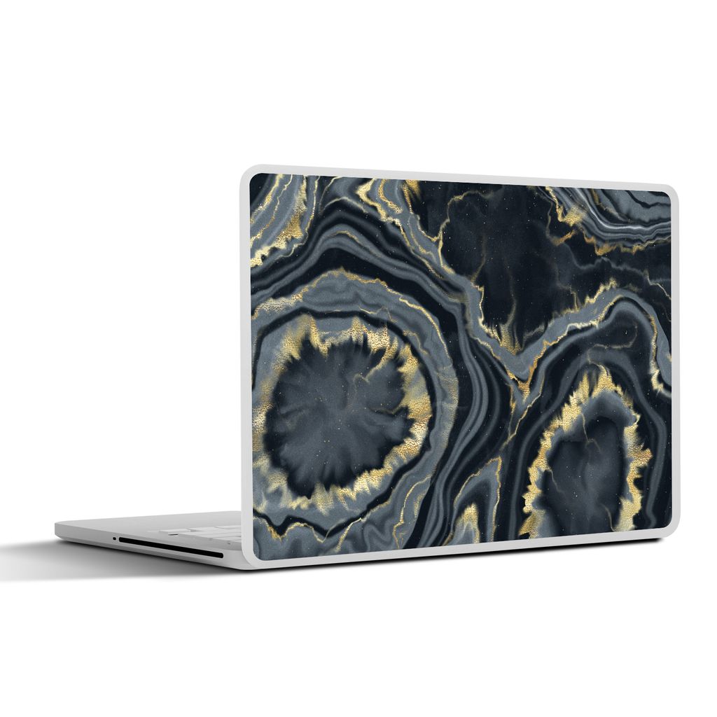 MuchoWow Laptop Aufkleber Sticker Cover Geode - Gold - Marmor - Steine 30x21 cm - Sticker für Laptop - Selbstklebend