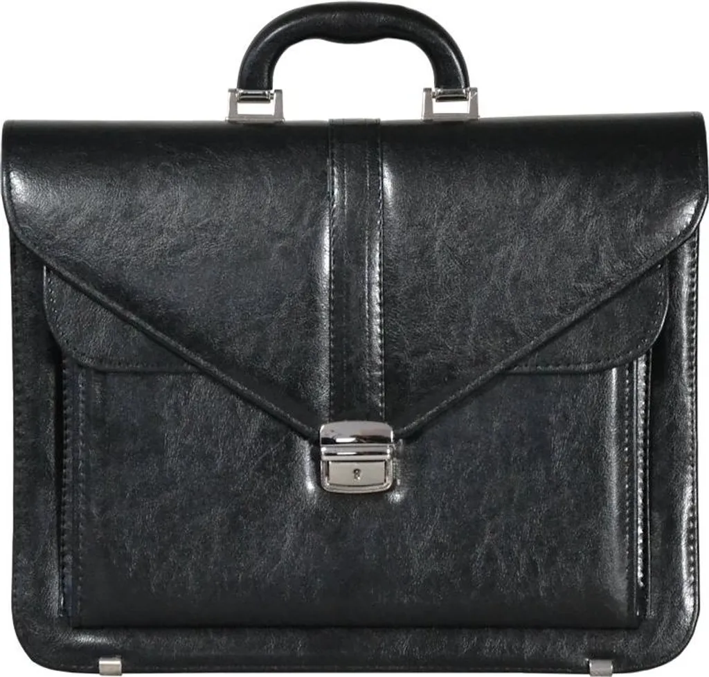 REAbags 7173B-TR Cartella in Pelle Nera e Nichel - Eleganza Italiana