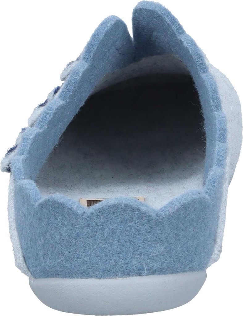 Manitu Damen Hausschuh Filz Pantoffel mit Herz Applikation und losen Einlagen, Größe:42 EU, Farbe:Grau