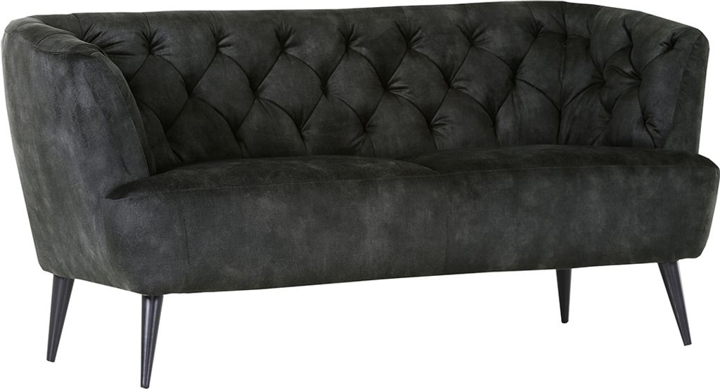 Sofa für Wohn- und Esszimmer in dunkelgrau TARRAS-123 mit Chesterfield Steppung, B/H/T: ca. 170/83/70 cm