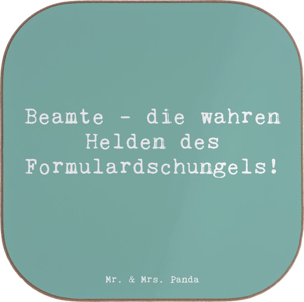 Mr. & Mrs. Panda Tassen Untersetzer Spruch Beamtin Heldin - Meeresbrise - Geschenk, Kundendienst, Tischuntersetzer, Witz, Geschenke für Berufstät...
