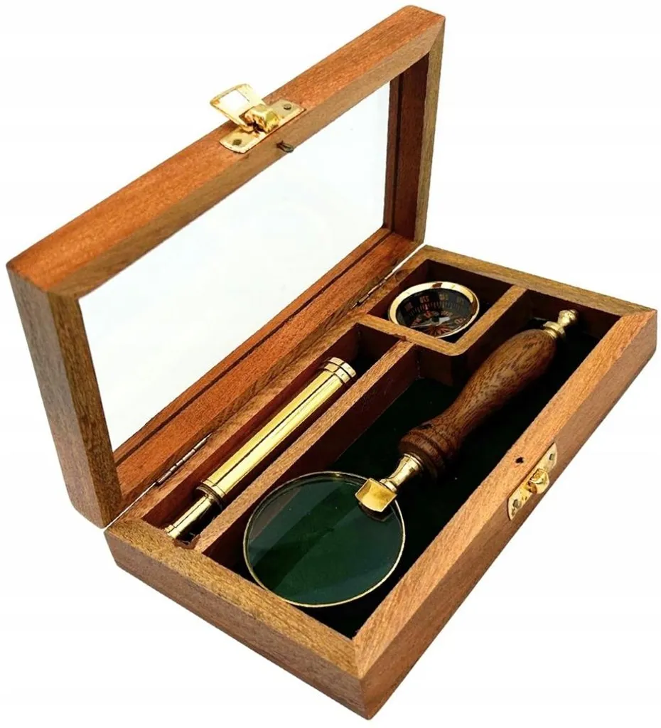 Set d'instruments de navigation marine avec coffret en bois NC2677AZ