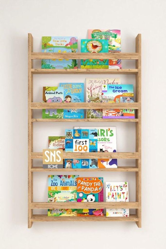Bofigo Montessori Kinderregal mit 4 Ablagen MDF Pijnboom 74 x 120 cm
