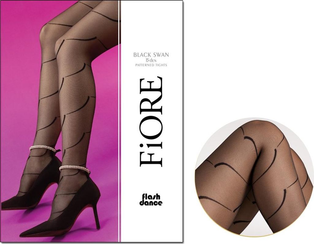 Gestreifte gemusterte Strumpfhose von Fiore 4 Black