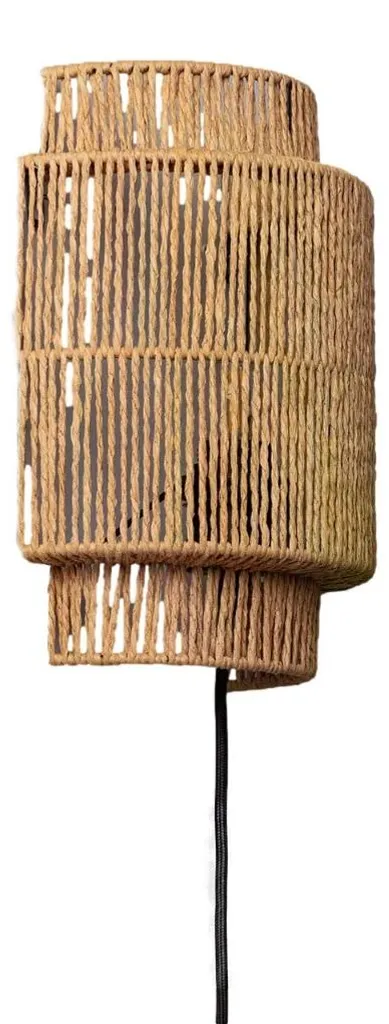Applique murale Boho Abruzzo en osier marron 1xE27 30x24cm - Style Naturel