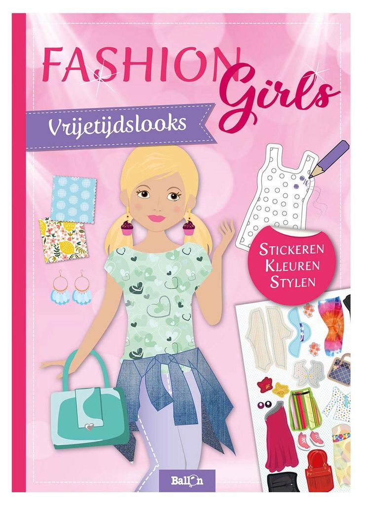 Sticker- en Tekenboek Fashion Girls - Vrijetijdslooks