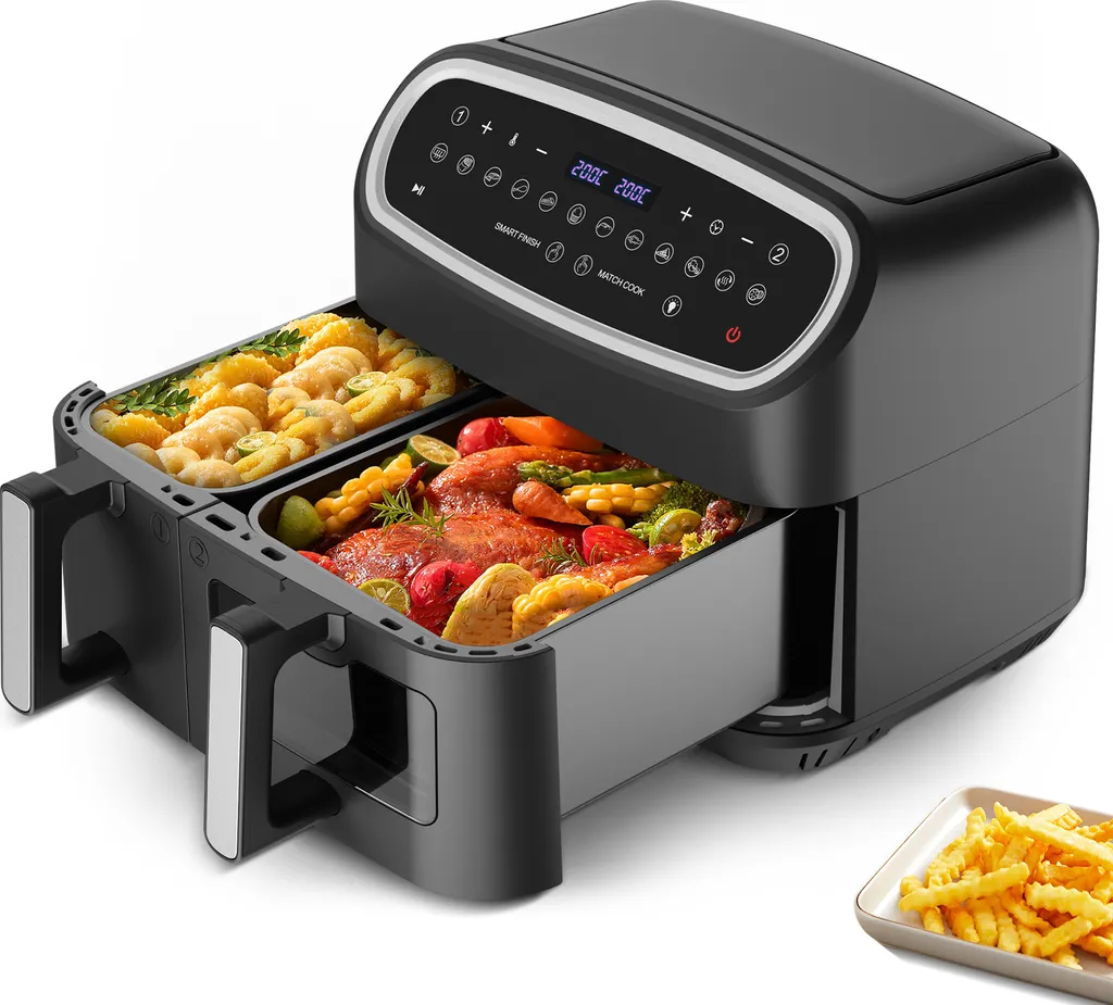 Friggitrice ad Aria 10L Doppio Cestello 2800W - Cucina Sano per la Famiglia