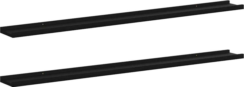 vidaXL Wandregale 2 Stk. Schwarz 115x9x3 cm Produktbild 
