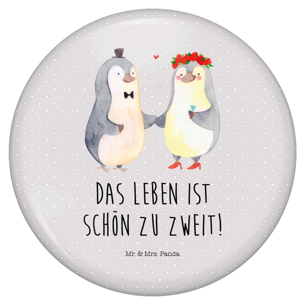 Mr. & Mrs. Panda Button Pinguin Heirat - Grau Pastell - Geschenk, Pärchen, Revers-Anstecker, Freundin, Just Married, Frau, Anstecker Pin, Plakette...
