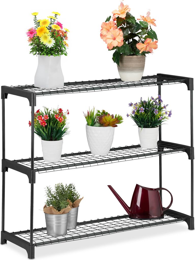 Étagère à plantes Relaxdays, 3 niveaux, pour pots de fleurs Image du produit 