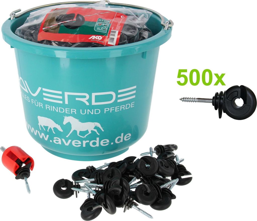 500x AKO Ringisolatoren, inkl. Stalleimer & Einschraubhilfe