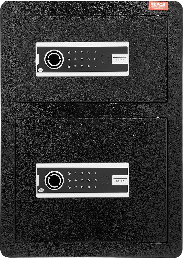 Coffre-fort de sécurité 59cm Noir à double accès Code et Clé USB - 11