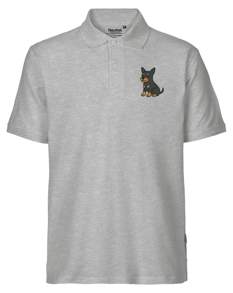 Huuraa Herren Polo Shirt Zwergpinscher Comic Zwergi S Sport Grey Bio Baumwolle Fairtrade Poloshirt Geschenkidee