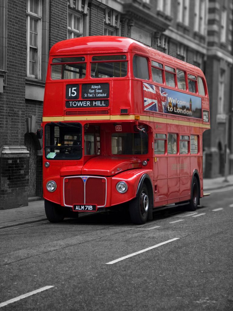 London Kunstdruck Bild - Roter Bus (80 x 60 cm)