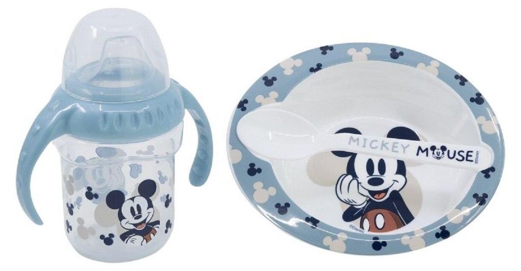 Disney Mickey Mouse Baby Geschenkset 3-teilig – Trinkbecher, Schale & Löffel mit Minnie Motiv