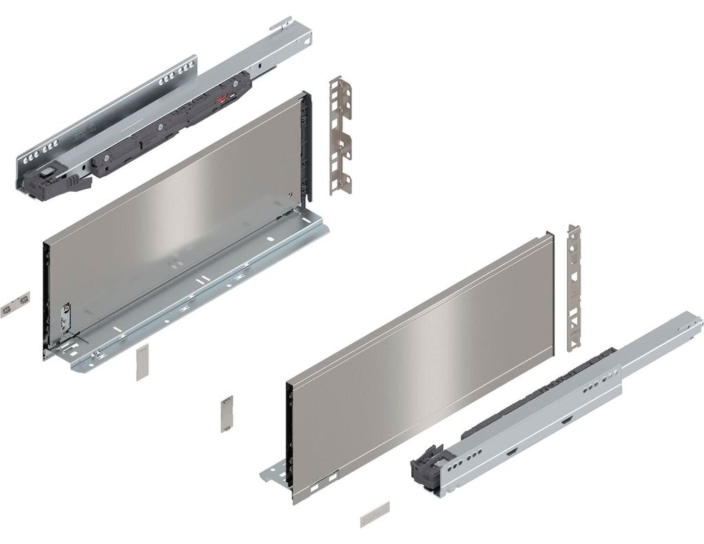 Blum Legrabox pure H C Schubladenschienen Set | 1 Paar, 40kg 450mm | Tip On Vollauszug, inox