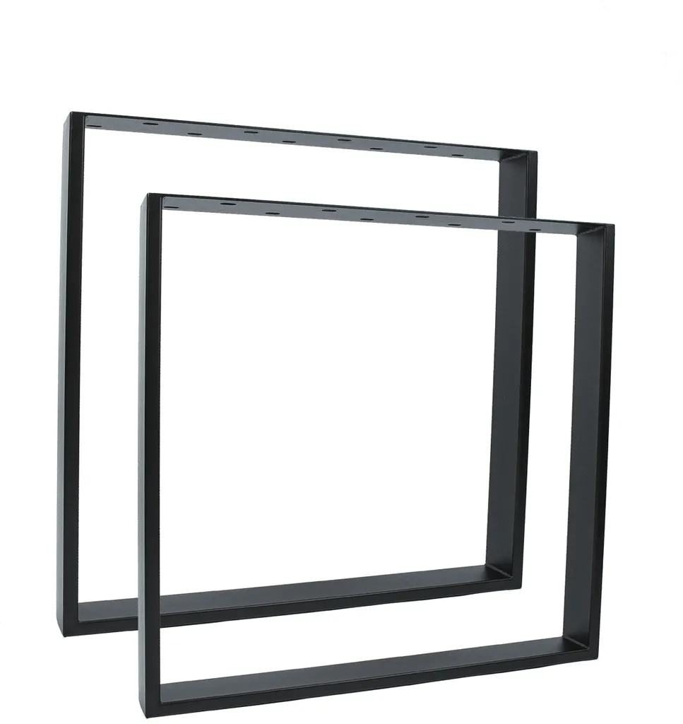 Gambe per Tavolo Fai-da-Te RECHTECK 70x72 cm - Acciaio Nero Industriale