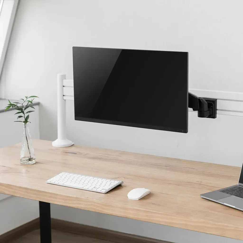 Support moniteur PC pour rail de fixation Slatwall - Bureau ergonomique