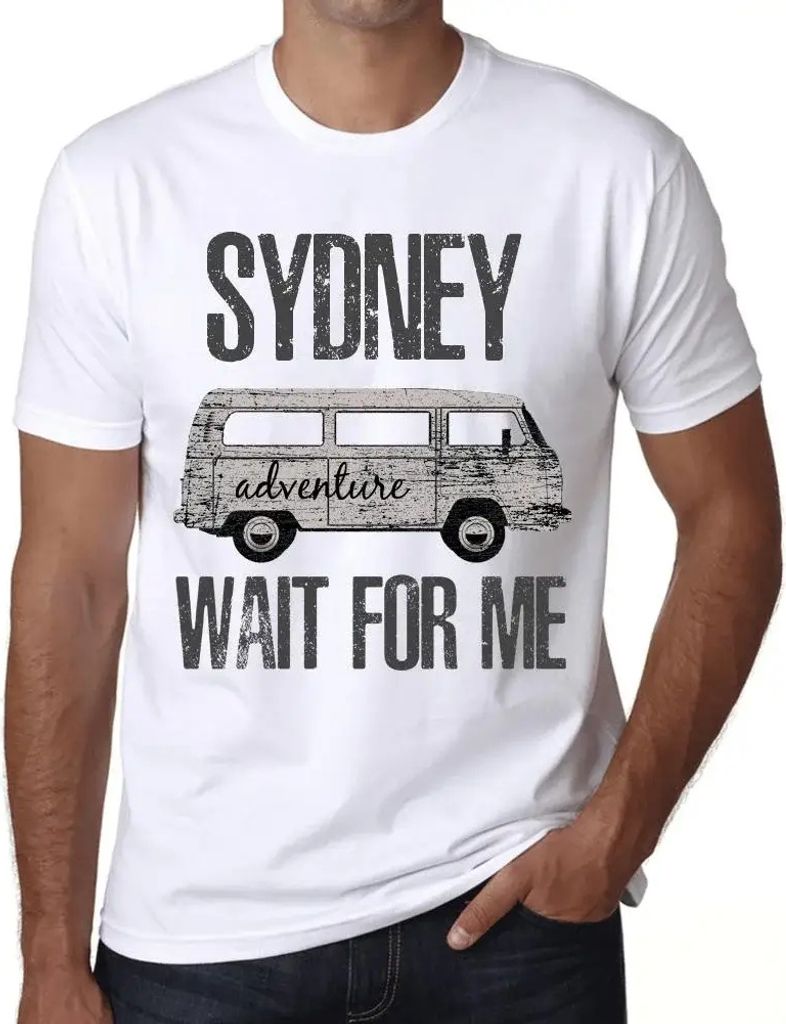 Herren Grafik T-Shirt Abenteuer warten auf mich in Sydney – Adventure Wait For Me In Sydney – Öko-Verantwortlich Vintage Jahrgang Kurzarm Lustige