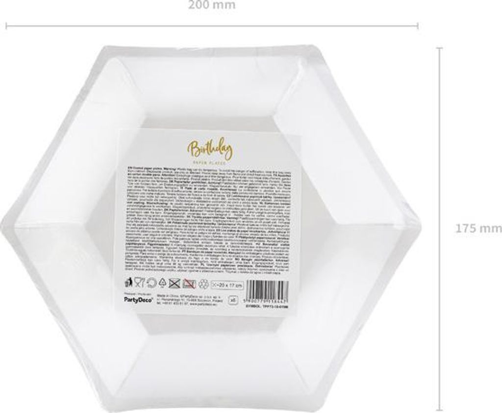 Pappteller 18th Birthday! 20cm gold 6er Set Produktbild 
