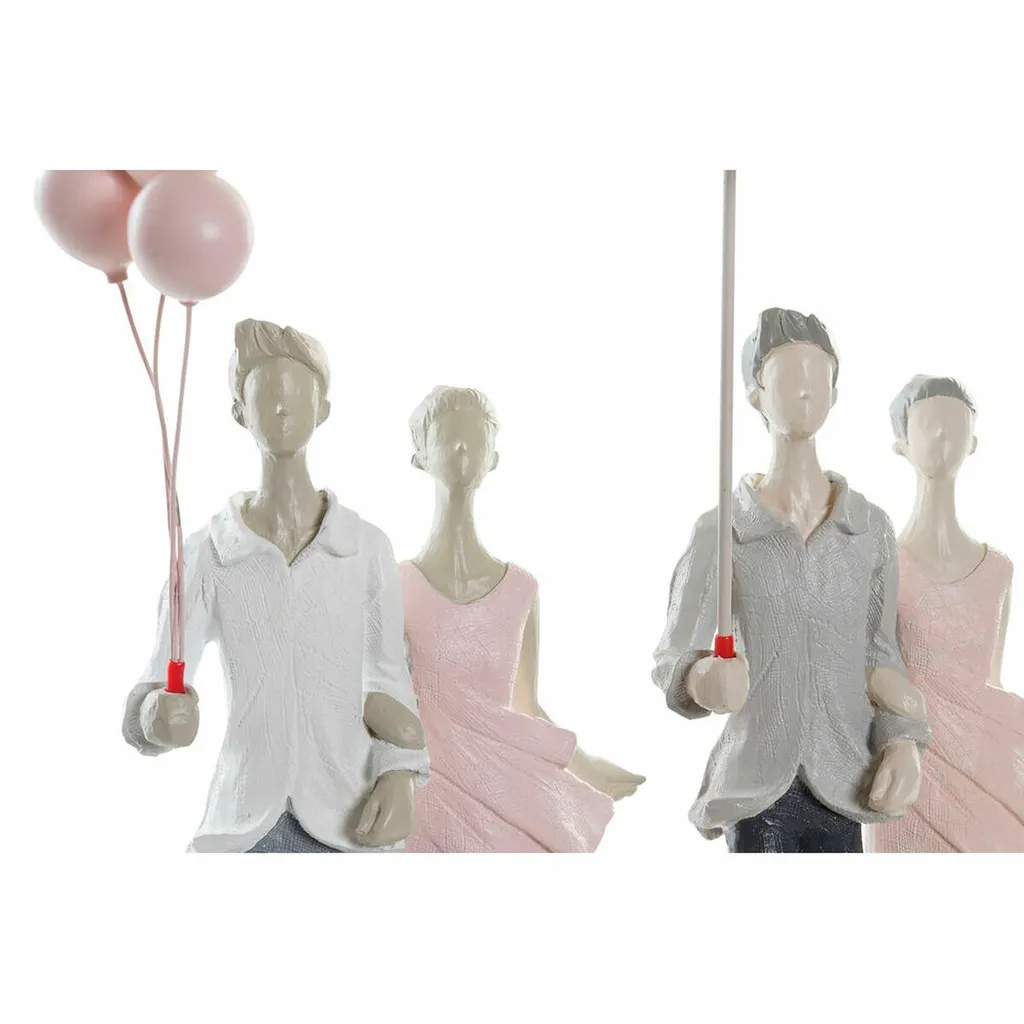 Déco de Table Mariage Figurine Couple Gris Rose 37cm DKD Home Decor - 2