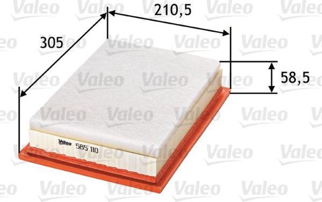 VALEO 585110 Luftfilter OE 1110661 kompatibel mit Galaxy, Alhambra, Sharan