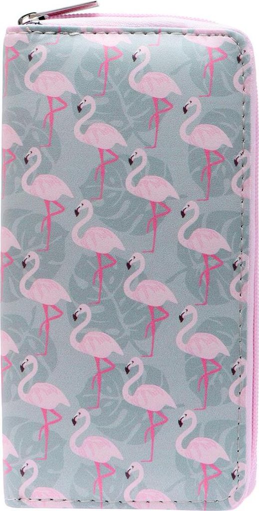 DonDon Damen Mädchen Geldbeutel Geldbörse - Flamingos