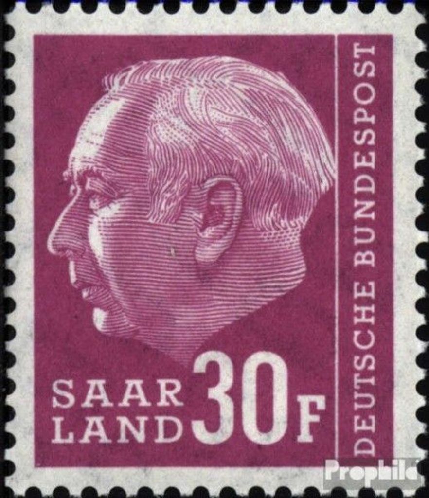 Briefmarken Saarland 1957 Mi 419 postfrisch Bundespräsident Heuss (II)