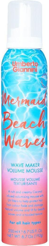 Umberto Giannini Mermaid Beach Waves Texturizing Volume Hair Mousse 200ml with Coconut Water and UV Filters Medium Hold No Crunch for Long Lasting ...