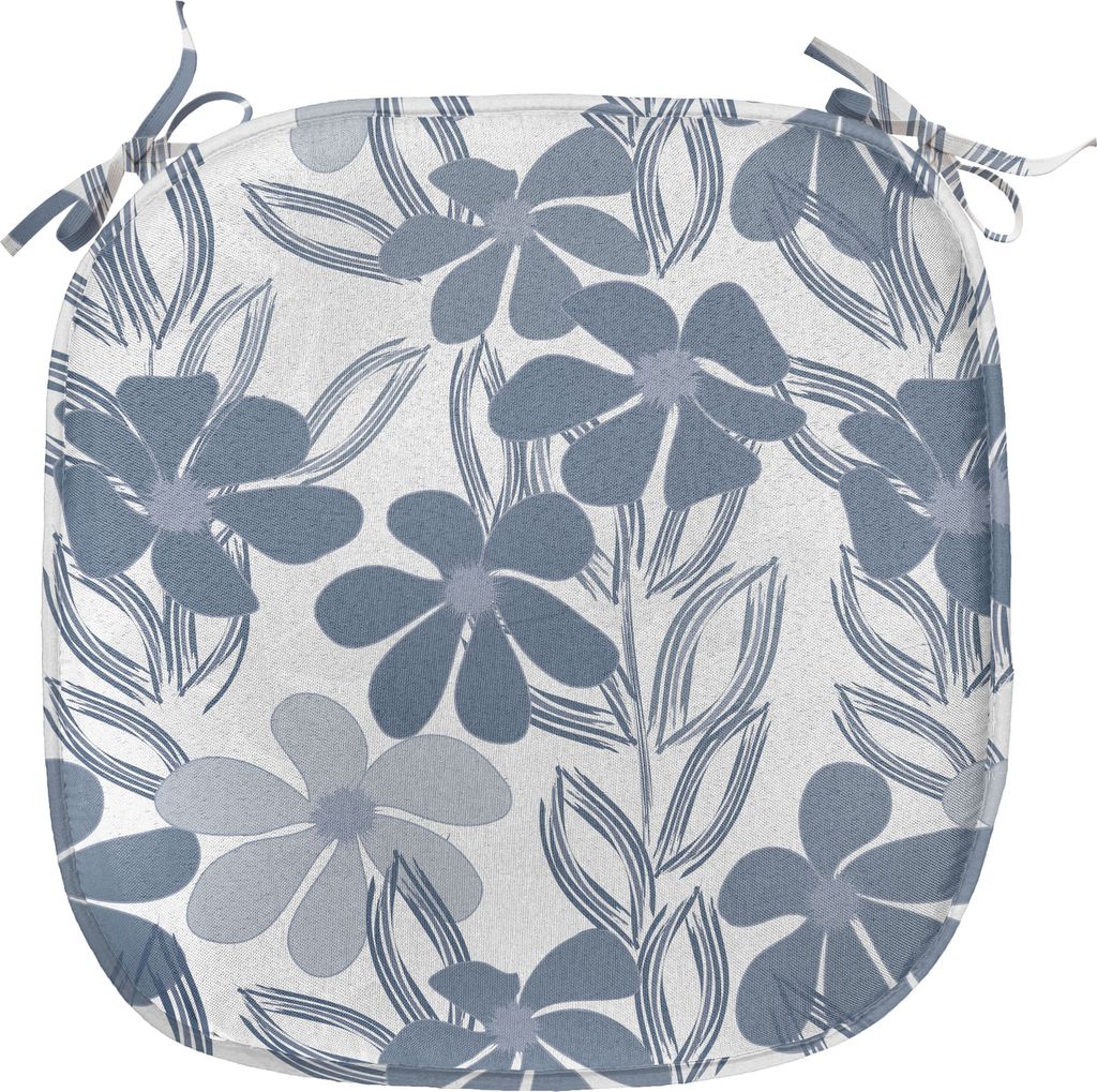 ABAKUHAUS Blumen Polster für Esszimmerstühle, Pastellfarben mit Blättern, Dekoratives wasserfestes Kissen mit Riemen für Küchensitze, 40 cm x ...