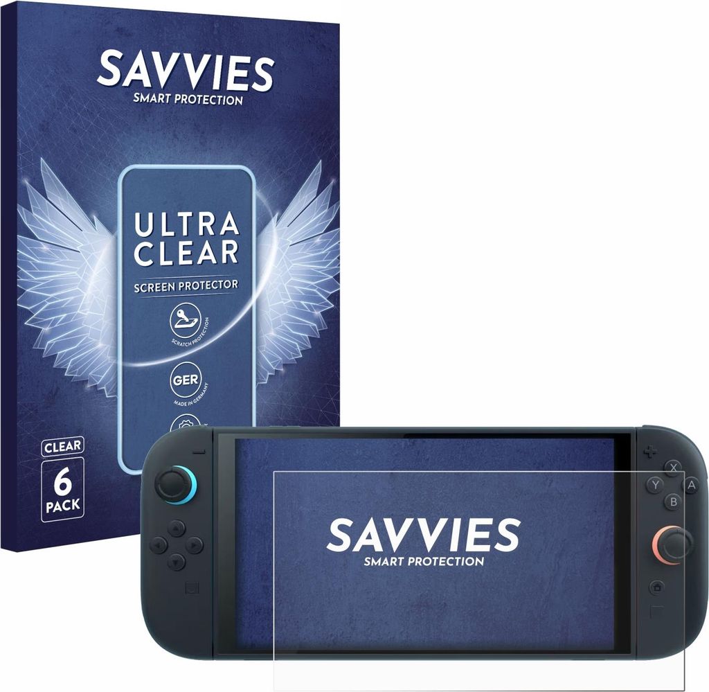6x Für Nintendo Switch 2 Schutzfolie Savvies Displayschutz Produktbild 