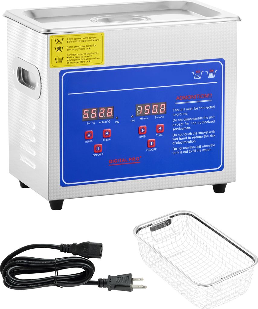 SucceBuy 2.85L Professioneller Ultraschallreiniger, Digitaler Timer & Heizung, Edelstahl, 40kHz Schallreiniger für Schmuck, Brillen, Uhren, Ringe,...