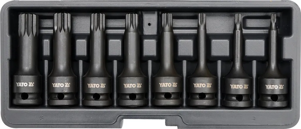 YATO YT-1069 Set Bussole Spline 1/2" per Avvitatore a Impulsi 8pz
