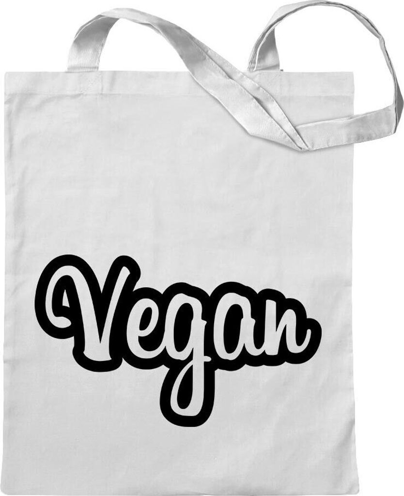 Kiwistar - Baumwolltasche - weiss - Vegan Veganismus Ernährung - Tragetasche Stoffbeutel Umhängetasche Langer Henkel