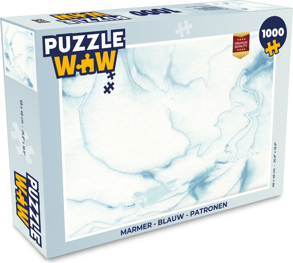 MuchoWow Puzzle 1000 Teile Marmor - Blau - Muster - Erwachsene - Rätsel