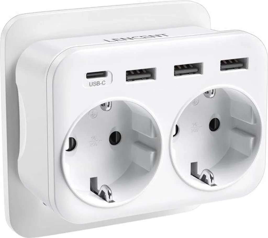 Chargeur secteur 4000W ultra puissant avec 3 ports USB et 3 prises AC
